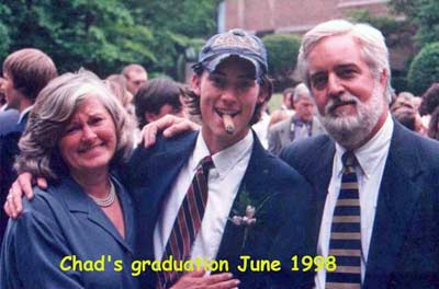 Cindy and Jim Cookinham at son Chad's graduation in 1998