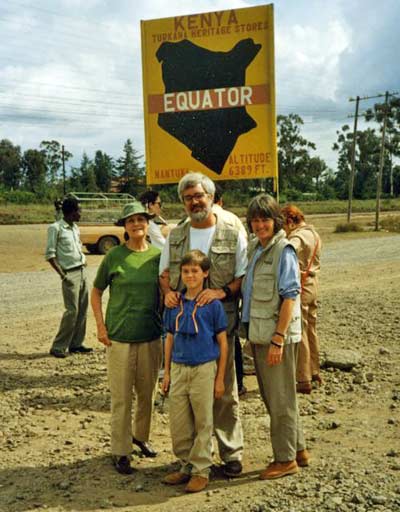 Jim Cookinham on Equator in Kenya in 1990