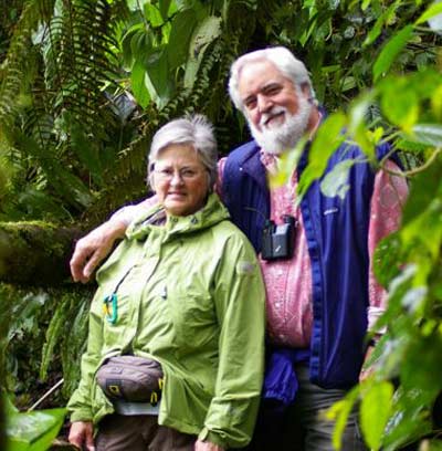 Cindy and Jim Cookinham in the Rainforest in Ecuador in 2005
