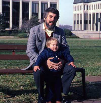 Jim Cookinham in front of the US Naval Academy with son Chad in 1981