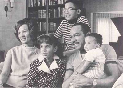 Carl Stokes with wife Shirley and children