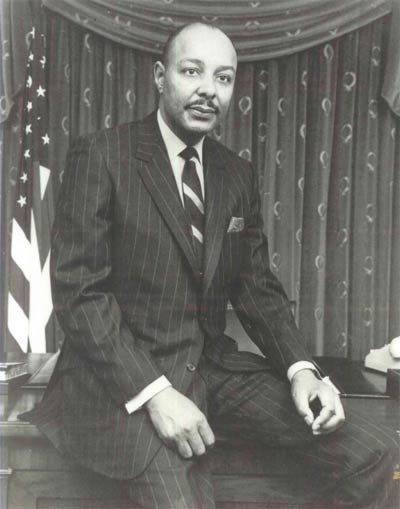 Louis Stokes' first official photograph as a Congressman 1969