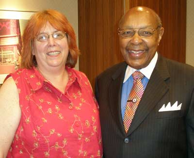 Writer Debbie Hanson with Louis Stokes in June 2007