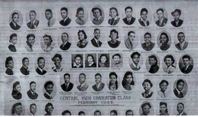 Louis Stokes Central High School graduation picture in 1943