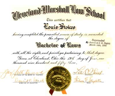 Louis Stokes Law School Certificate - Marshall School of Law
