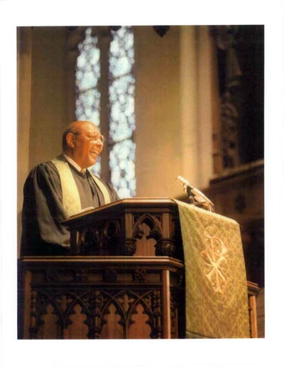 Louis Stokes preaching at Church of the Covenant at a Martin Luther King Day celebration