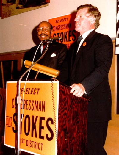 Senator Ted Kennedy with Lou Stokes