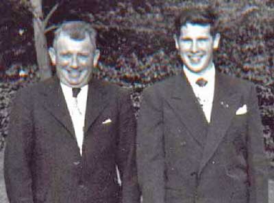 Superhost Marty Sullivan with his father Mike Sullivan high school graduation 1950