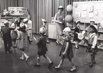 Marching in Romper Room with Miss Barbara Plummer
