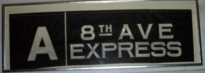 The original train sign from Take the A Train