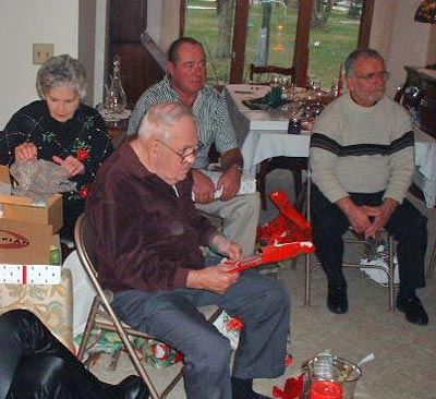 Mugridges opening presents in 2001