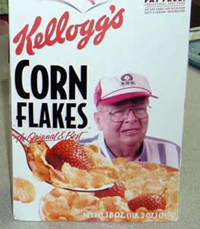 Neil Zurcher on Corn Flakes box