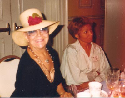 Paige Palmer with Jewell Cardwell in 1984