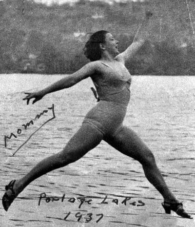 Paige Palmer at Portage Lakes in 1937