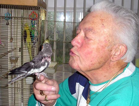 Jack Petrusiak with cockateil Mr T