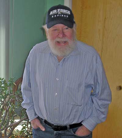 Rabbi Frederick Eisenberg in retired Air Force cap