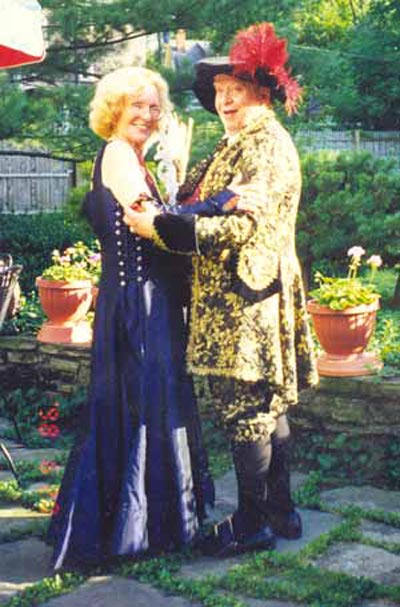 Helga Sandburg and Richard Gildenmeister going to a costume ball