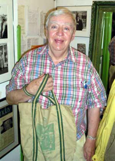 Richard Gildenmeister with bag from his store