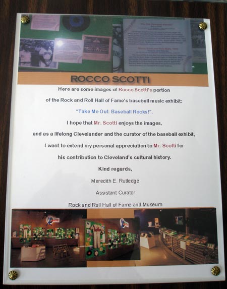 Rocco Scotti display at Rock and Roll Hall of Fame