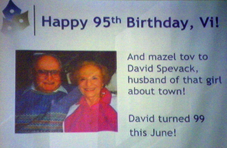 David and Violet Spevack birthday greeting