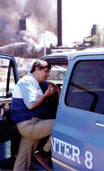 Ralph Tarsitano covering a fire