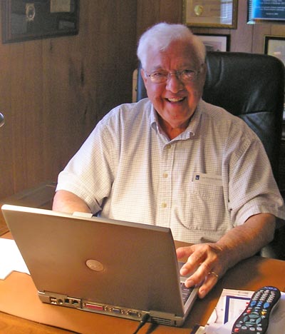 Dr. Ted Castele in  his home office in 2008