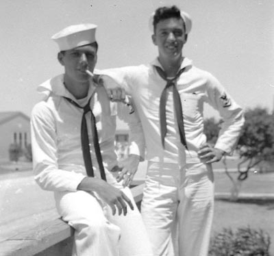Ted Castele in Navy with shipmate