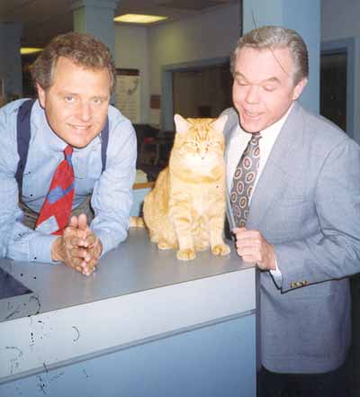 Tim Taylor, Dick Goddard and the famous Morris the Cat