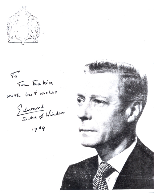 Letter from the Duke of Windsor in 1969