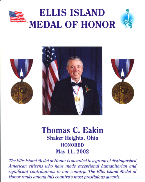 Ellis Island Medal of Honor - Tom Eakin