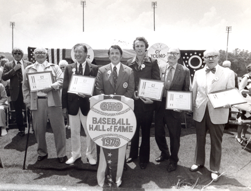 Tom Eakin at the first induction ceremony of the Ohio Baseball Hall of Fame in Newcomerstown, Ohio on July 5,1976