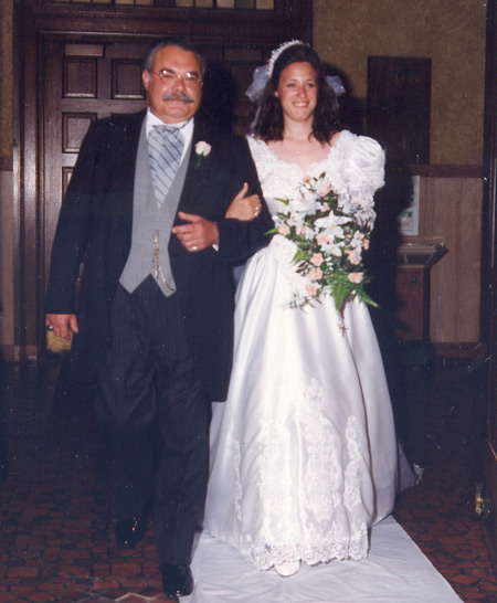 Tony Sumodi walking daughter down the aisle