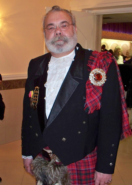 Tony Sumodi in Scottish clan clothes