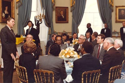 Virgil Brown and Ronald Reagan at Cleveland Union Club