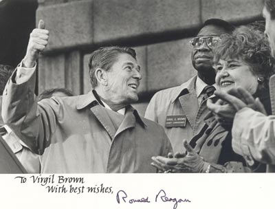 President Ronald Reagan and Virgil Brown